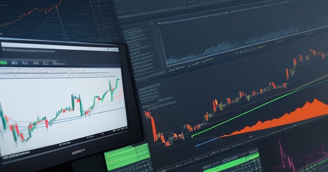 交易者在現代辦公室分析 RSI 圖表