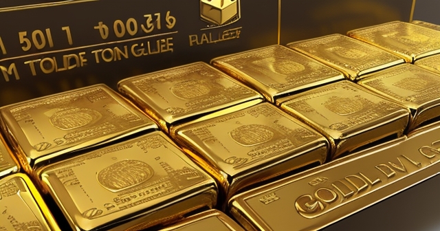 投資者在閃亮的金庫中看著金條