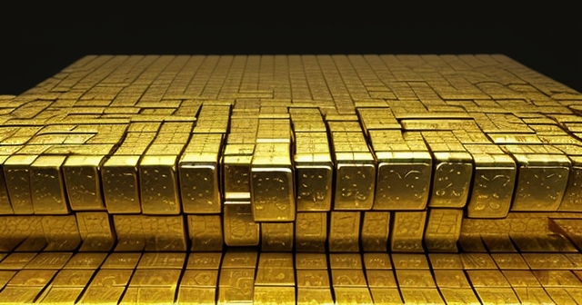 金條在熱鬧市集堆疊