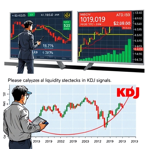 顯示 KDJ 指標的股市圖表