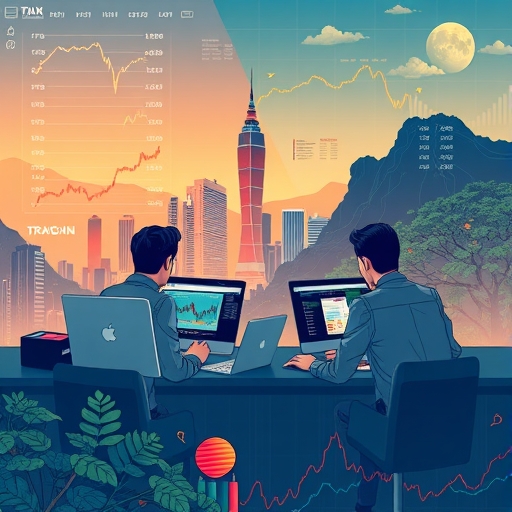 一幅視覺化財務科技在股票分析中的應用圖示