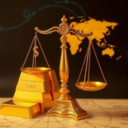 一堆優雅堆疊的金條