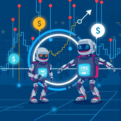 圖示顯示自動化交易與機器人的運用。