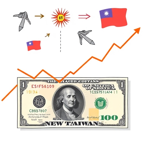 匯率變動的視覺化圖示，顯示新台幣的趨勢。