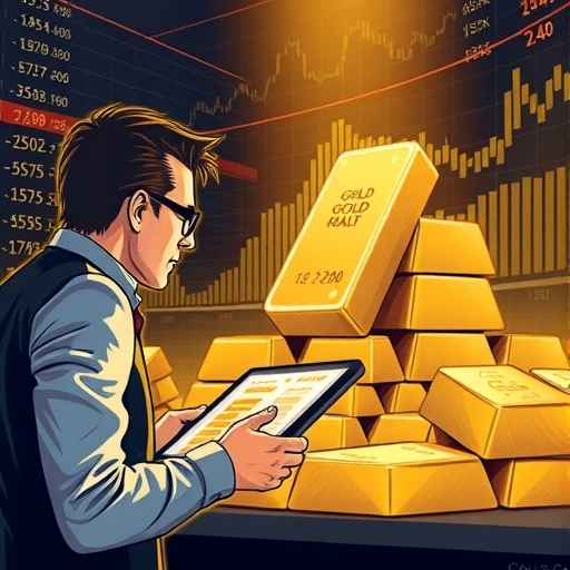 金條在股票市場環境中的展示