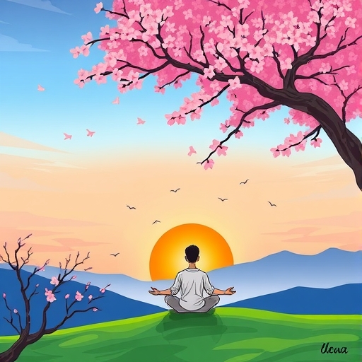 一幅充滿色彩的夕陽，象徵個人成長