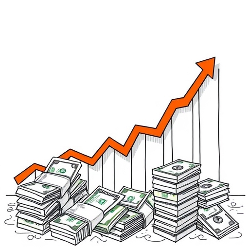 金融危機的概念，包含債券與上升的殖利率圖表