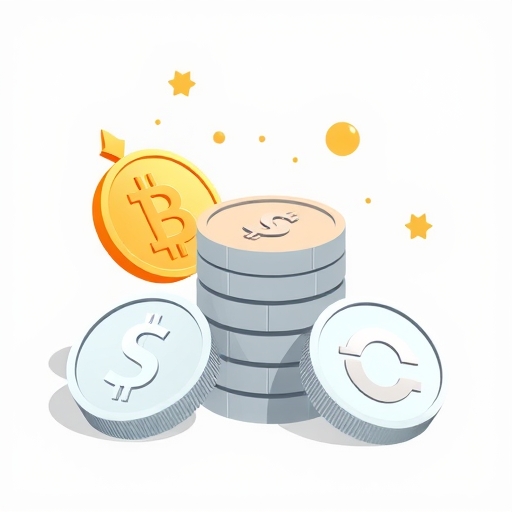 數位加密貨幣硬幣插圖