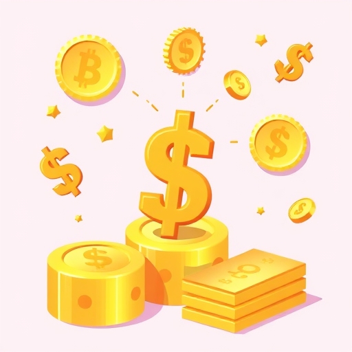 黃金與美元符號的插圖