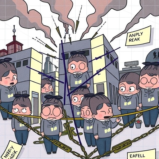 呈現股票市場混亂場景的插圖