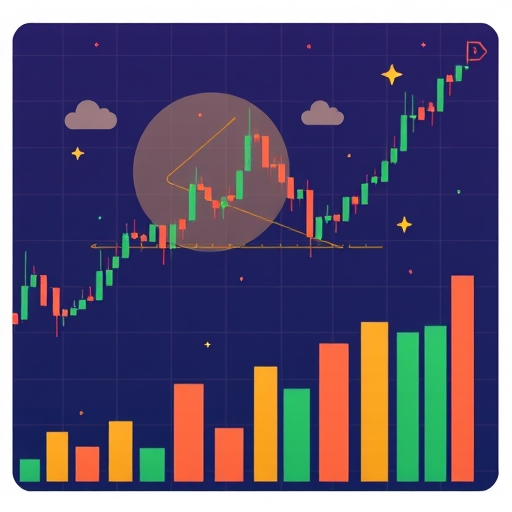 多個金融市場圖表與走勢圖的插畫