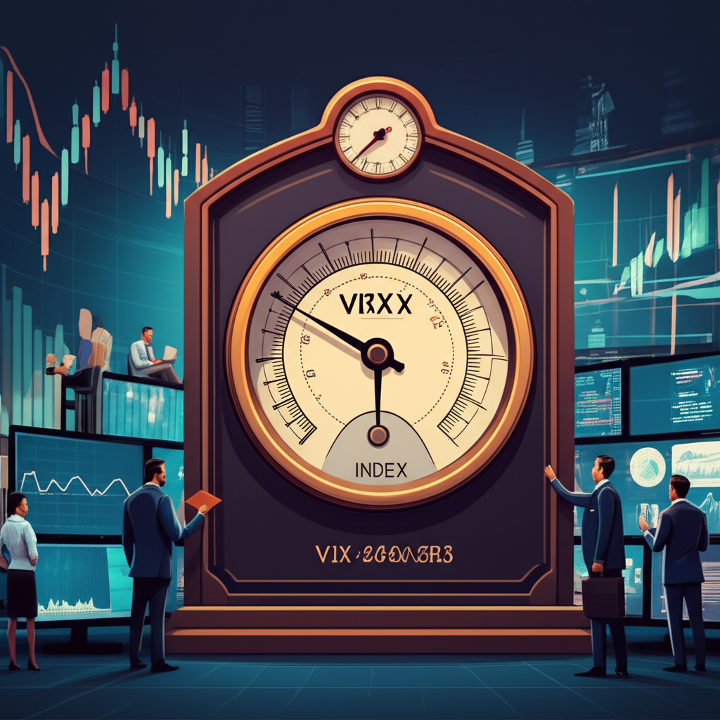 VIX 恐慌指數反映市場對 S&P 500 未來波動預期的金融市場插圖