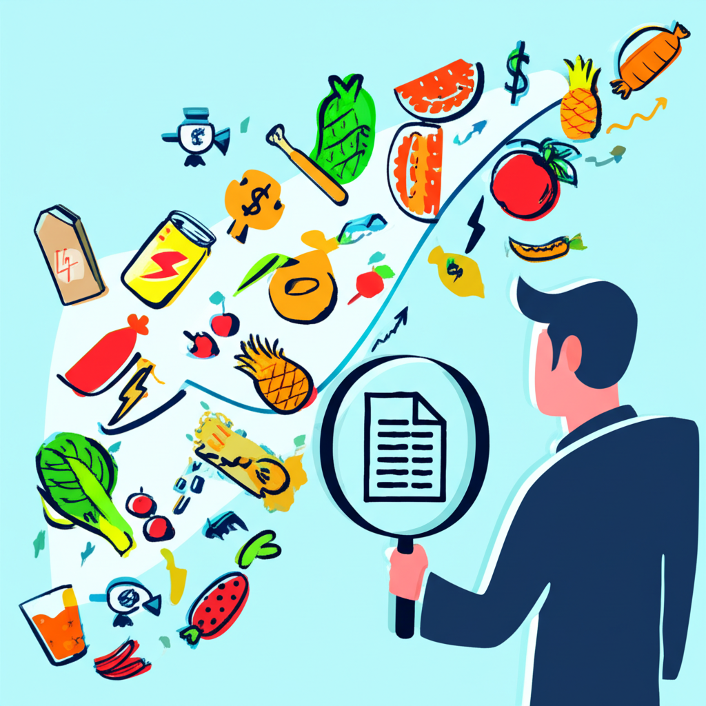 市場插圖顯示食品與能源價格劇烈波動,經濟學家使用過濾器移除這些元素揭示穩定的核心通膨趨勢