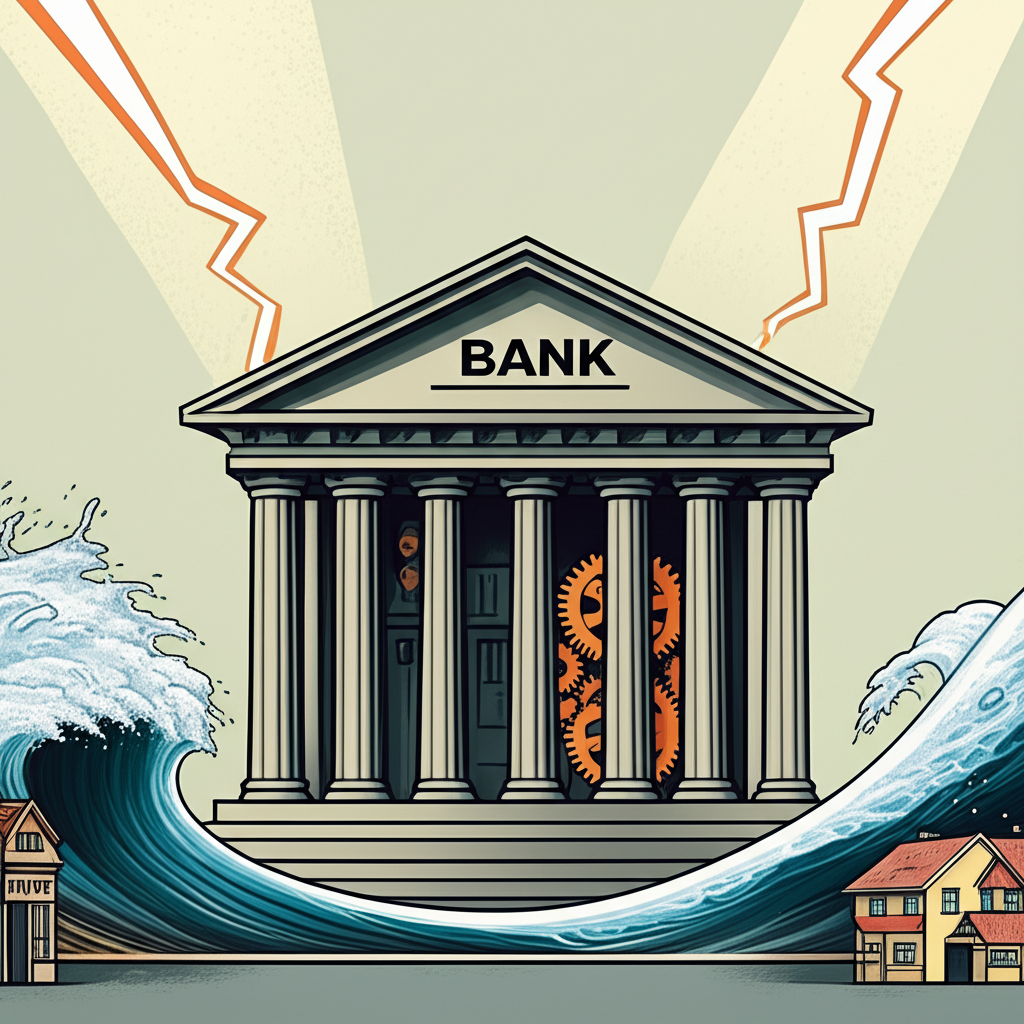 大型穩定銀行利用內部資源吸收金融衝擊,保護納稅人免於崩潰的複雜金融機制插圖