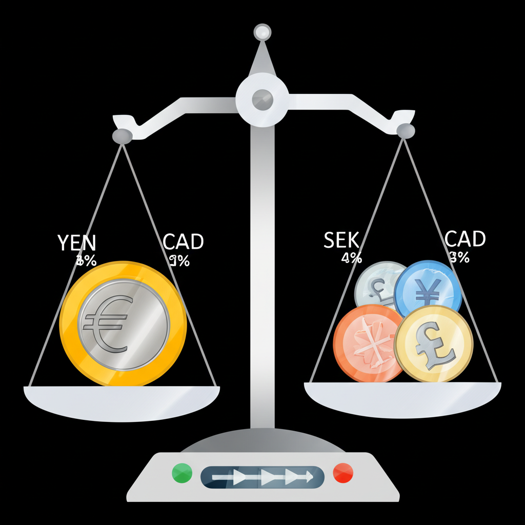 美元指數成分貨幣權重平衡示意圖