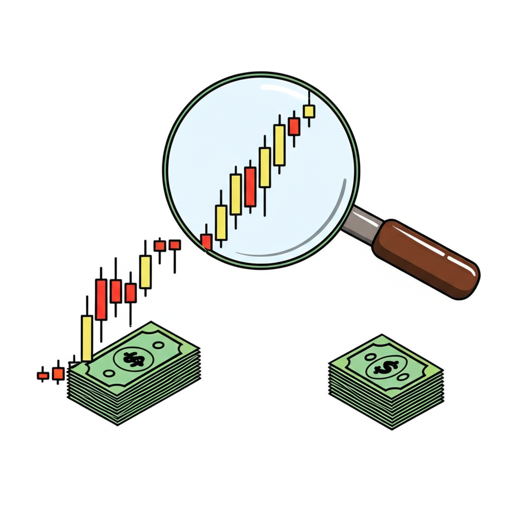 槓桿放大盈虧的放大鏡圖示