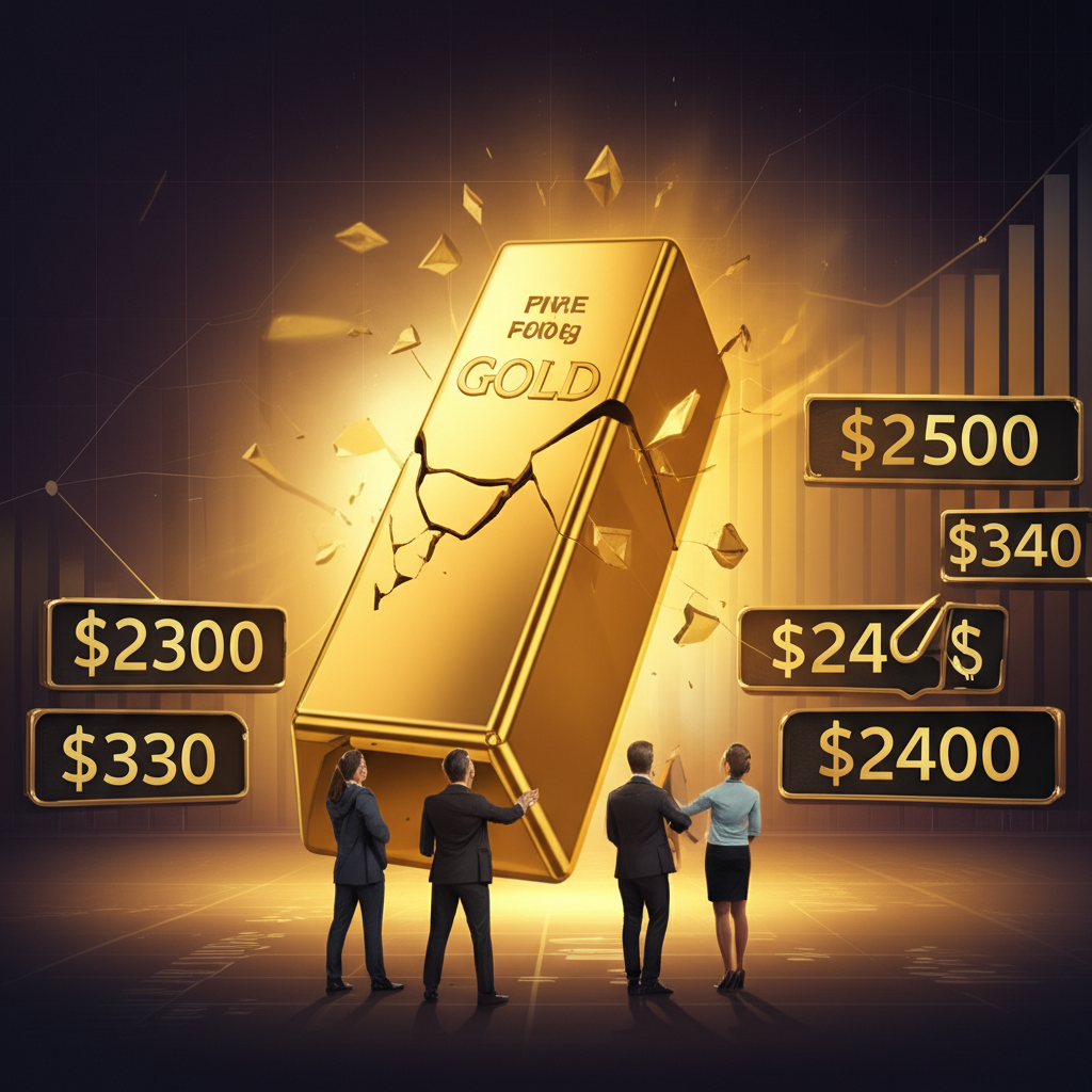 黃金條衝破2300與2400美元價格障礙，金融分析師驚訝觀望的市場場景