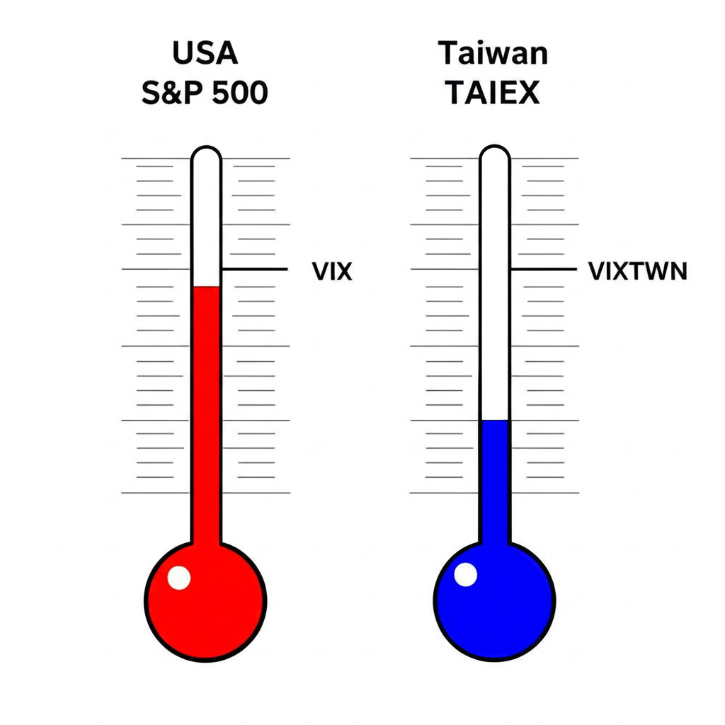 美國VIX與VIXTWN差異插圖，比較S&P 500與台灣加權指數選擇權