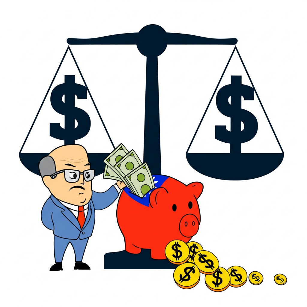 聯準會主席調升利率,資金從台灣流向美元資產的示意圖,美元指數上升天平