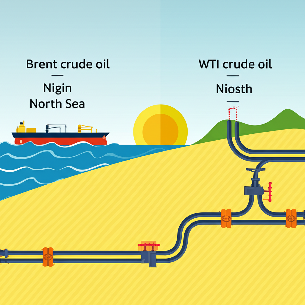 布蘭特原油北海油輪與西德州原油美國內陸管道運輸比較,突顯產地與運輸差異