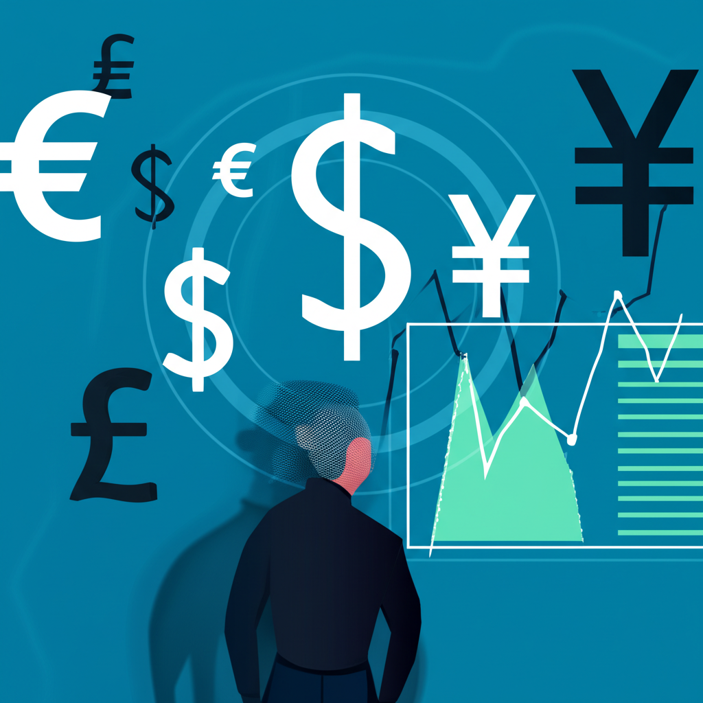 全球經濟波動與美金匯率圖表,展示財富管理機會