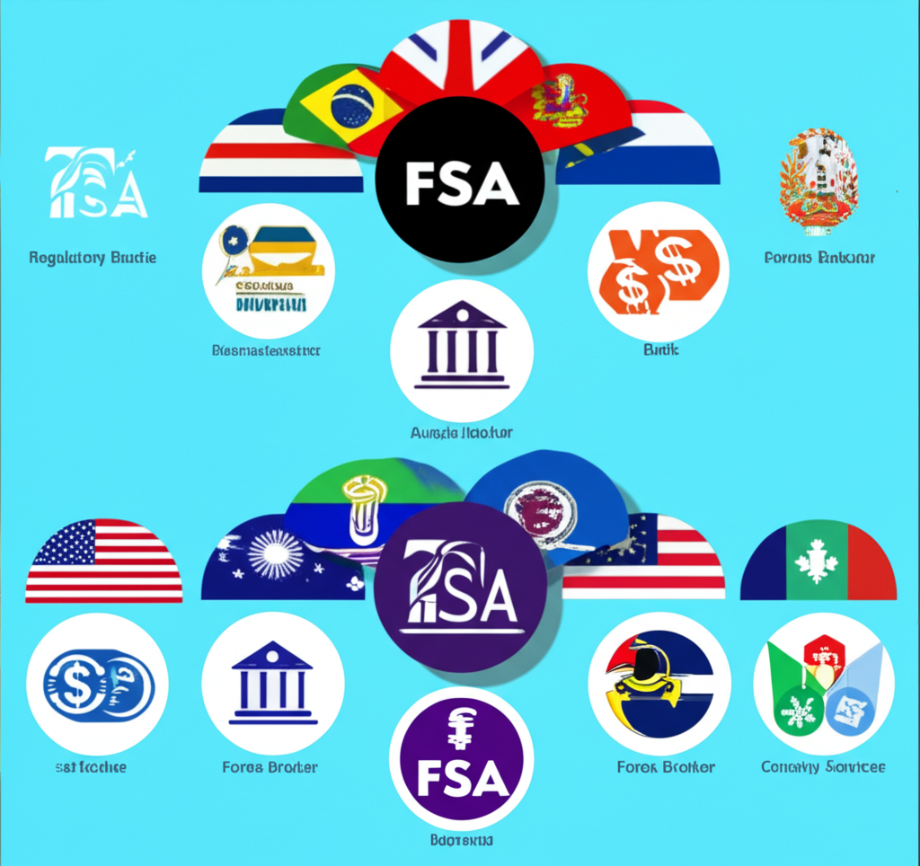 不同國家監管機構以國旗代表，監督銀行與<a href=