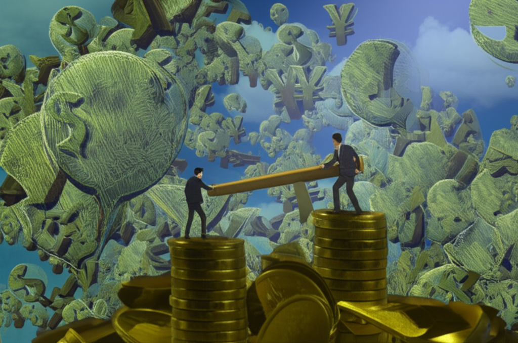 外匯保證金交易中槓桿機制的視覺示意圖,展示小額資金控制大規模貨幣部位