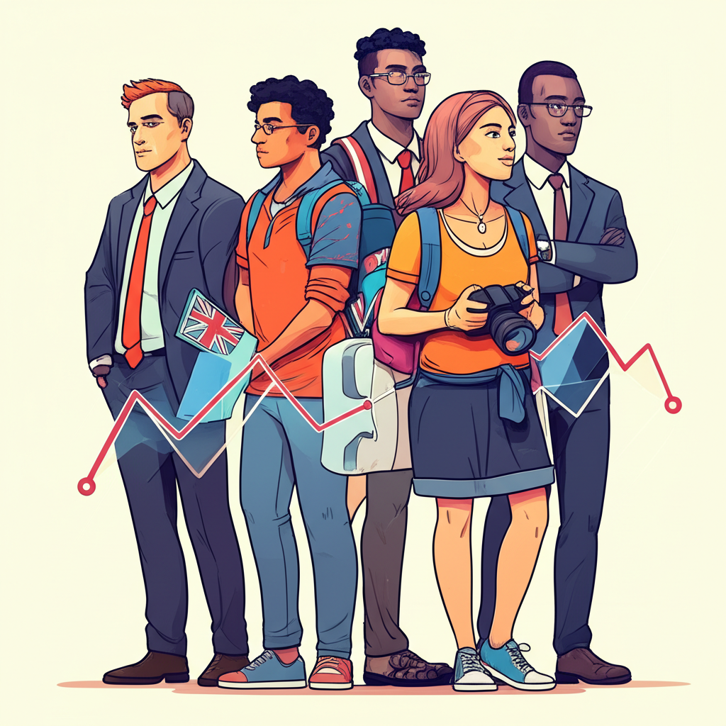 英鎊走勢對投資者、學生、遊客和專業人士的全球影響圖示