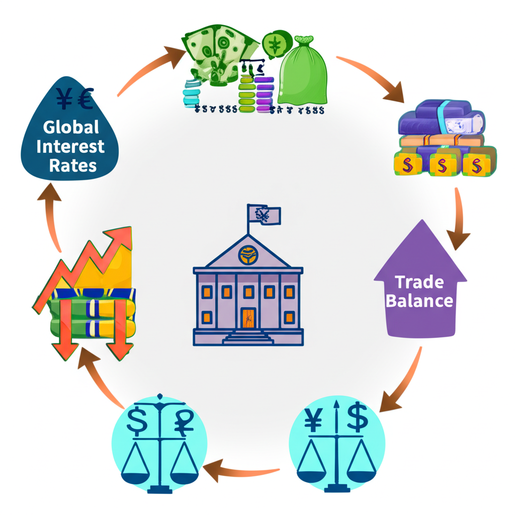 影響匯率變動的經濟因素圖示