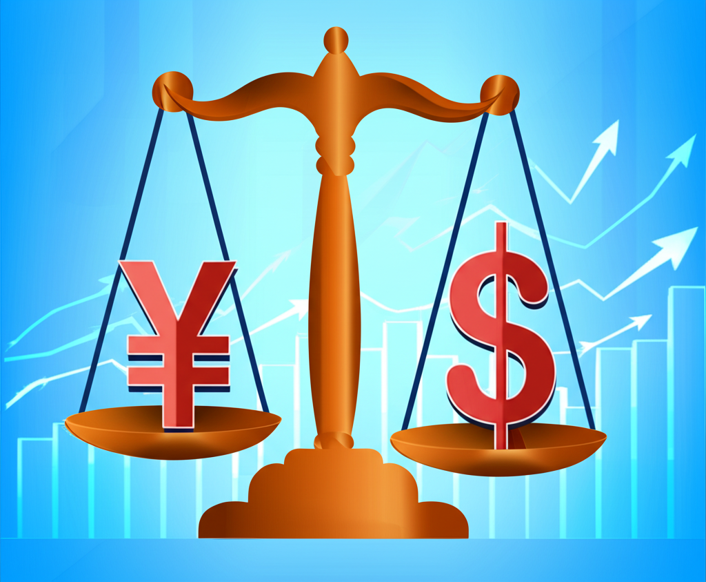 日圓符號在天平上與<a href=