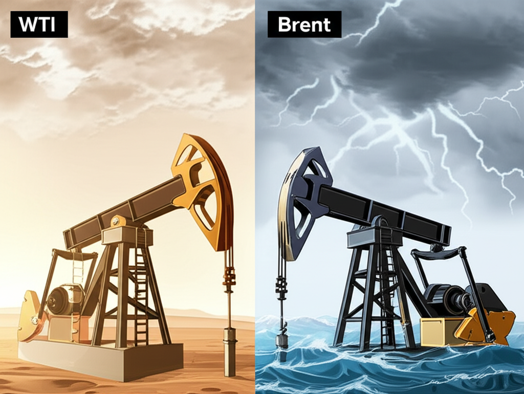 WTI與布蘭特原油期貨比較插圖，突出產地、品質與市場特徵差異
