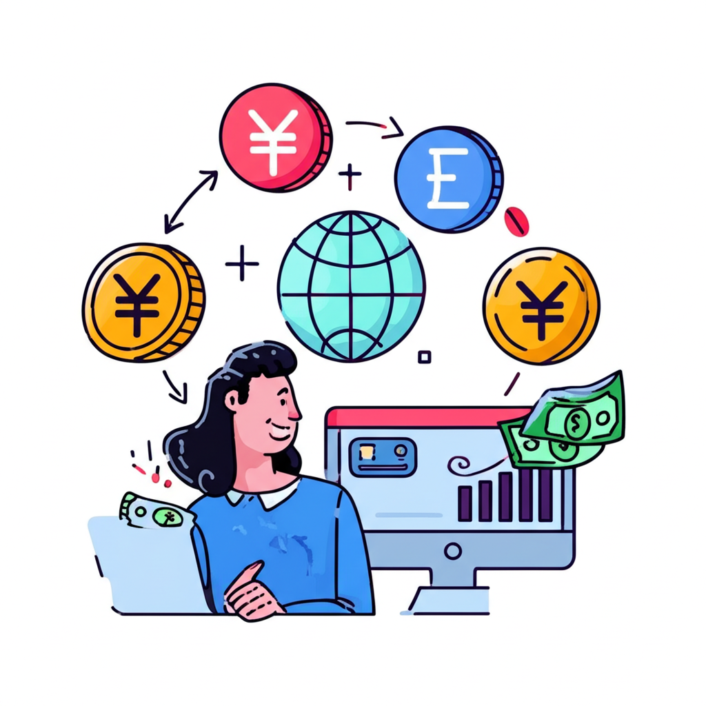 全球貨幣交易與匯率波動獲利圖示
