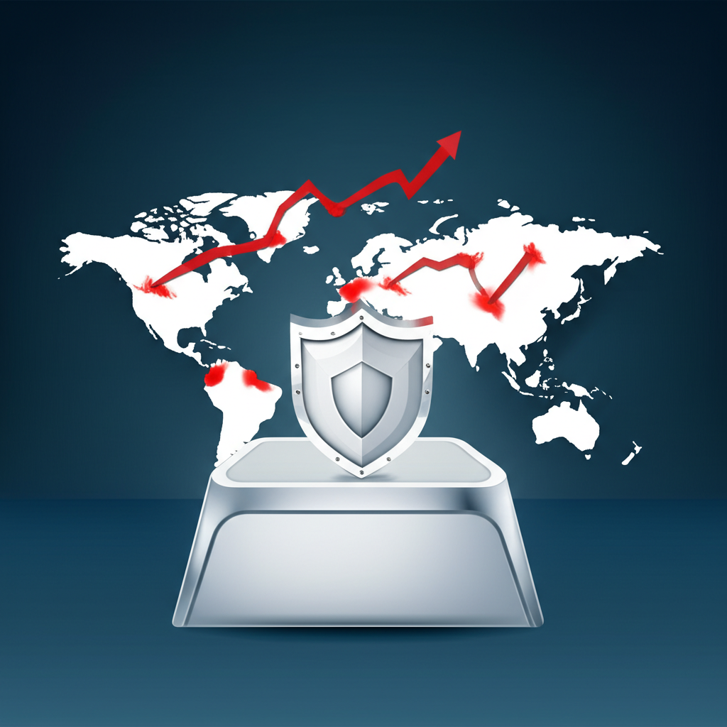 白銀作為新能源與高科技產業關鍵原料,太陽能板、電動車、5G、醫療科技與電子產品插圖