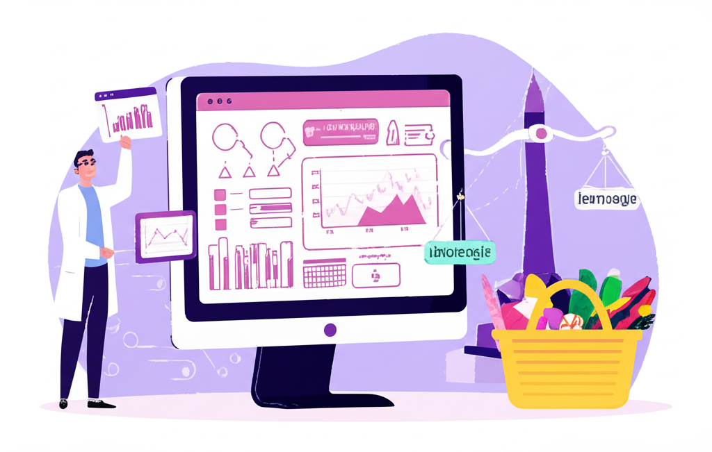 統計師分析數據與消費籃子權重計算示意圖