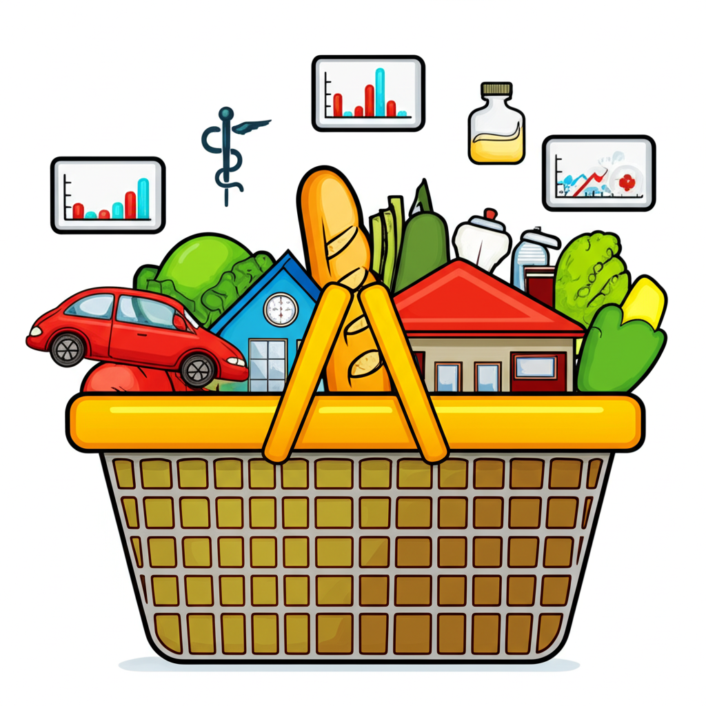 過濾食品能源圖標，從經濟數據流中分離，匯入中央銀行建築，強調核心通膨測量