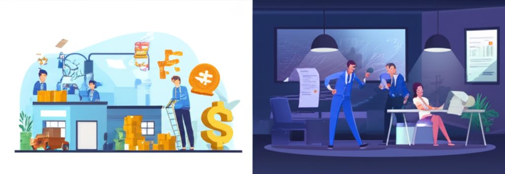 出口導向工廠獲利增加對比進口依賴企業成本上升的貶值影響圖示